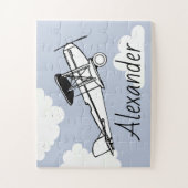 Your Name Here Airplane Clouds Puzzle ジグソーパズル (縦)