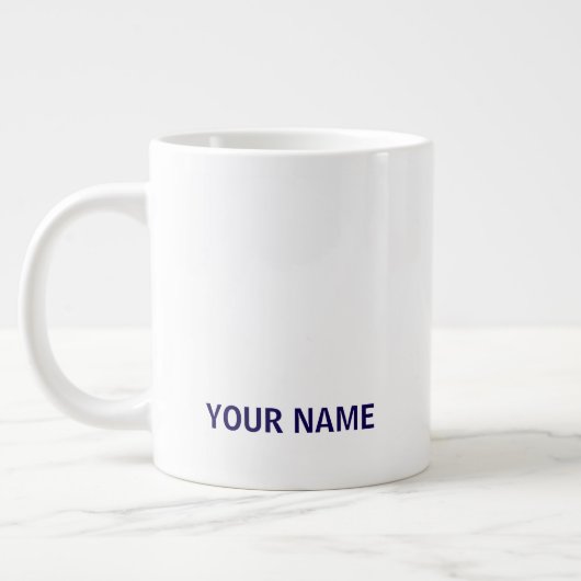 Your Name Here Customized Simple Stylish Coffee  ジャンボコーヒーマグカップ (左)