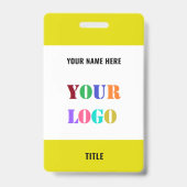 Your Name Logo Info Branded Business Badge Example バッジ (裏面)