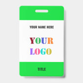 Your Name Logo Info Branded Business Badge Example バッジ (正面)