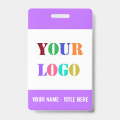 Your Name Logo or Photo Business Badges Example バッジ (裏面)