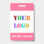 Your Name Logo or Photo Business Badges Example バッジ (正面)
