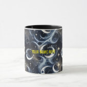 Your Name Mugs – Metallic Silver Moon Phase Luxury マグカップ (中央)