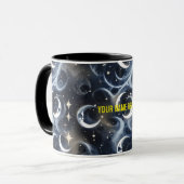 Your Name Mugs – Metallic Silver Moon Phase Luxury マグカップ (正面左)