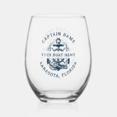 Your Name of Boat Anchor ステムなしワイングラス (正面)