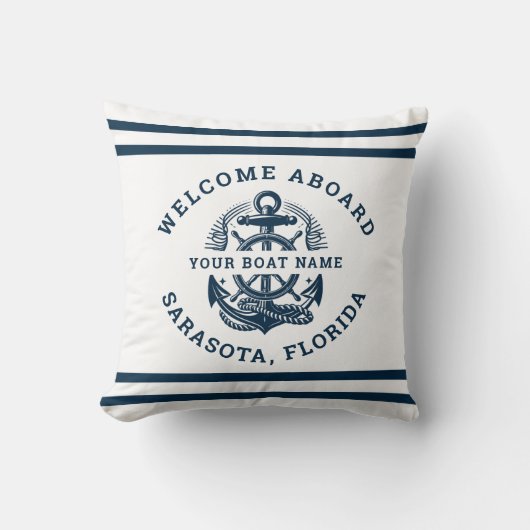 Your Name of Boat Ancient Anchor クッション (正面)