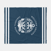 Your Name of Boat Ancient Anchor フリースブランケット (正面(横))