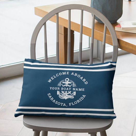 Your Name of Boat Ancient Anchor  ランバークッション