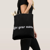Your Name on Black Tote Bag トートバッグ (クローズアップ)