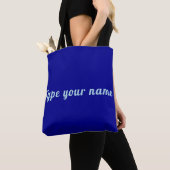 Your Name on Blue Tote Bag トートバッグ (クローズアップ)