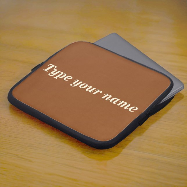 Your Name on Brown Laptop Sleeve ラップトップスリーブ (Brown laptop sleeve with your name)