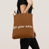 Your Name on Brown Tote Bag トートバッグ (クローズアップ)