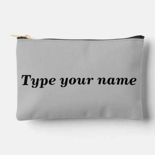 Your Name on Gray Pouch アクセサリーポーチ (正面)