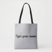 Your Name on Gray Tote Bag トートバッグ (正面)