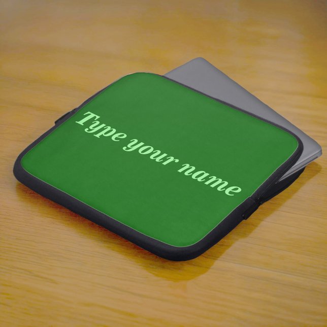 Your Name on Green Laptop Sleeve ラップトップスリーブ (Green laptop sleeve with your name)
