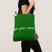 Your Name on Green Tote Bag トートバッグ (クローズアップ)