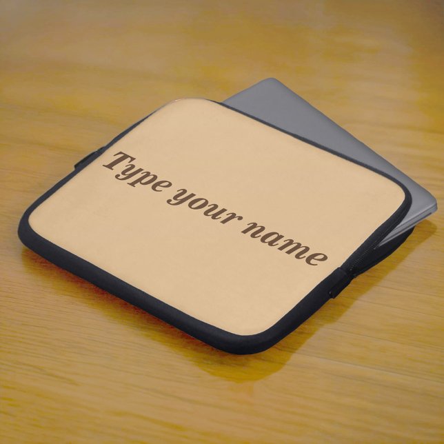 Your Name on Light Brown Laptop Sleeve ラップトップスリーブ (Light brown laptop sleeve with your name)
