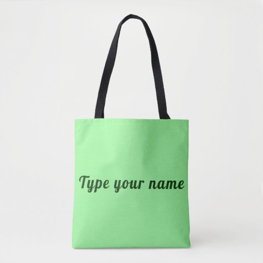 Your Name on Light Green Tote Bag トートバッグ (正面)