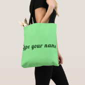 Your Name on Light Green Tote Bag トートバッグ (クローズアップ)