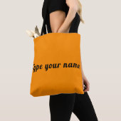 Your Name on Orange Tote Bag トートバッグ (クローズアップ)
