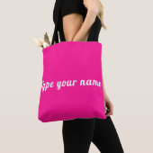Your Name on Pink Tote Bag トートバッグ (クローズアップ)