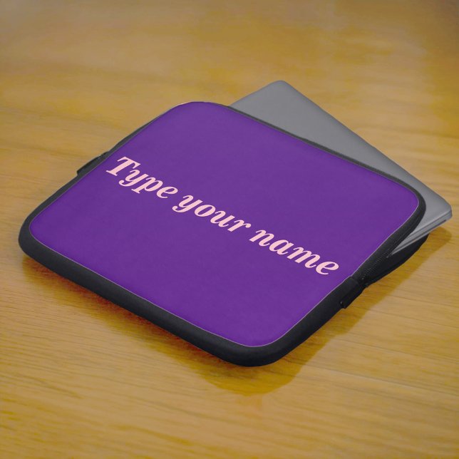 Your Name on Purple Laptop Sleeve ラップトップスリーブ (Purple laptop sleeve with your name)