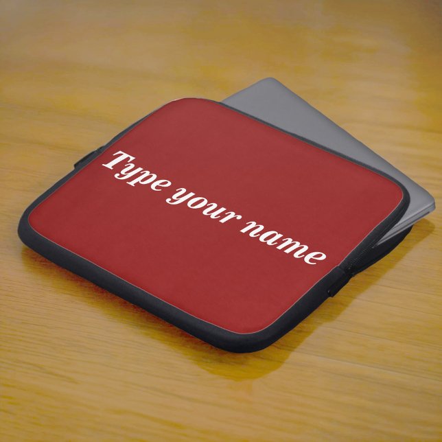 Your Name on Red Laptop Sleeve ラップトップスリーブ (Red laptop sleeve with your name)