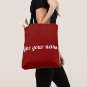 Your Name on Red Tote Bag トートバッグ (クローズアップ)