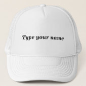 Your Name on White Trucker Cap キャップ (正面)