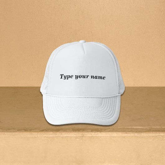 Your Name on White Trucker Cap キャップ