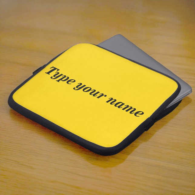 Your Name on Yellow Laptop Sleeve ラップトップスリーブ (Yellow laptop sleeve with your name)