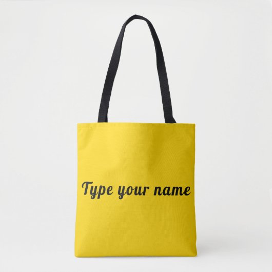 Your Name on Yellow Tote Bag トートバッグ (正面)