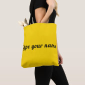 Your Name on Yellow Tote Bag トートバッグ (クローズアップ)