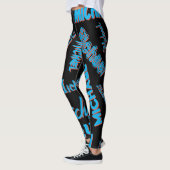 Your name pattern monogram blue red black colour レギンス (左)