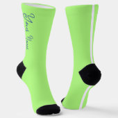 YOUR NAME Personalized Light Green Crew Socks ソックス (傾斜あり)