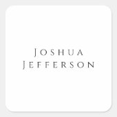 Your Name Professional Creative Plain Black White スクエアシール (正面)