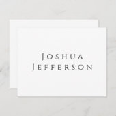 Your Name Professional Creative Plain Black White ノートカード (正面/裏面)