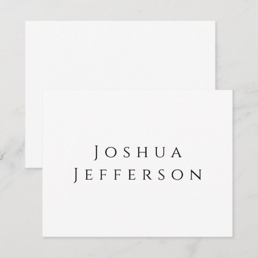 Your Name Professional Creative Plain Black White ノートカード (正面/裏面)