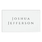 Your Name Professional Creative Plain Black White 名札 (正面)