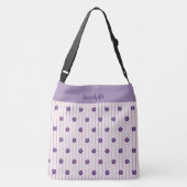 Your Name Violet,赤面ストライプスミレ花 クロスボディバッグ (裏面)