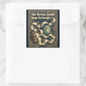 "Your Nervous System Keeps the Receipts" Tシャツ スクエアシール (バッグ)
