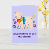 Your New Dogおめでとう カード (黄色い花)