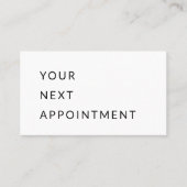 Your Next Appointment | ブラック&グレー | ミニマル 予約カード (正面)