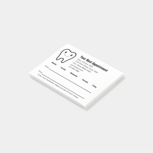Your Next Appointment Dentist's Office Reminder ポストイット (アングル)