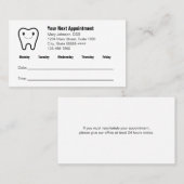 Your Next Appointment Dentist's Office Reminder 予約カード (正面/裏面)