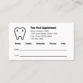 Your Next Appointment Dentist's Office Reminder 予約カード (正面)