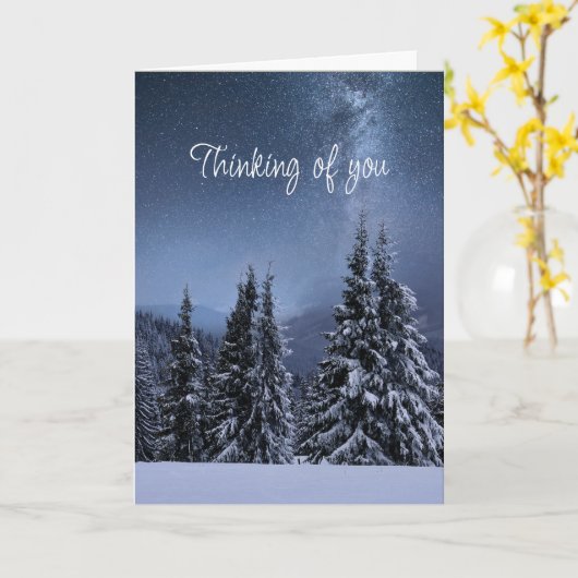 Your Night 考え Sky Starry Winter Scene カード (黄色い花)