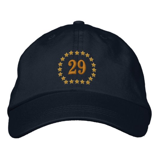 Your Number Year Age Stars Embroided Cap 刺繍入りキャップ (正面)