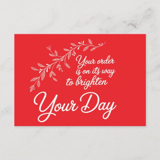 Your Order is On Its Way Flat Thank You Card サンキューカード (正面)