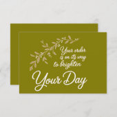 Your Order is On Its Way Flat Thank You Card サンキューカード (正面/裏面)